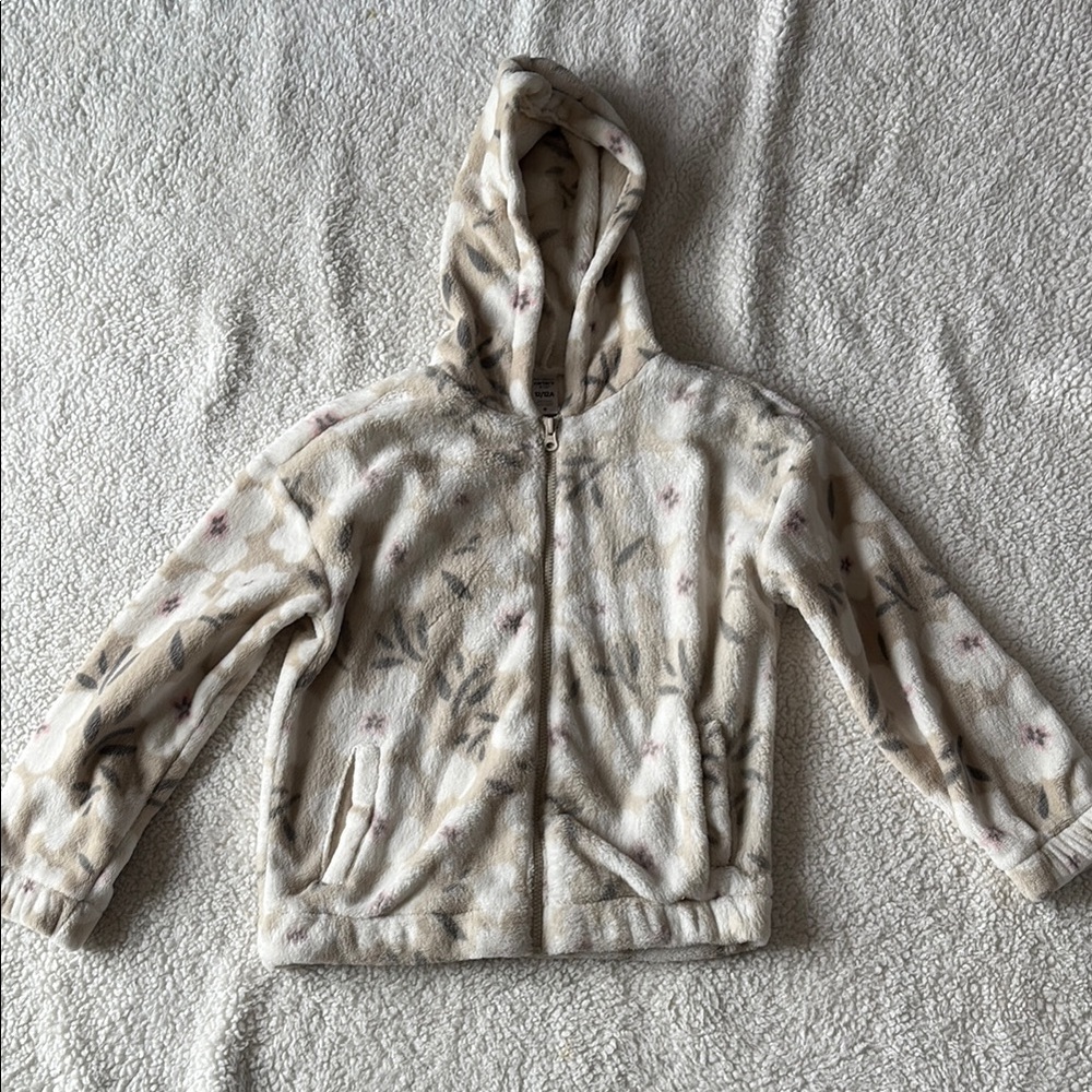 Carter's Cream and Gray Zip-Up Hoodie with Soft Cotton Blend